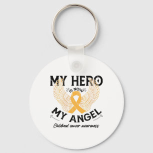 Llavero Conciencia del Cáncer Infantil Mi Héroe Ahora Es M