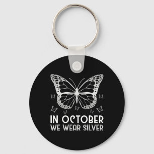Llavero Conciencia En Octubre Usamos Mariposa Plata