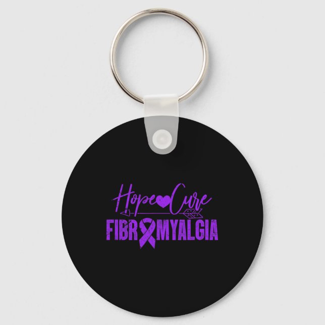 Llavero Conciencia Esperanza Cure Fibromialgia Fibromiosit (Anverso)