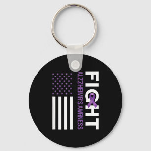 Llavero Conciencia lucha alzheimer lazo morado americano