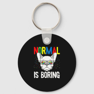 Llavero Conciencia sobre autismo aburrido Perro Bulldog fr