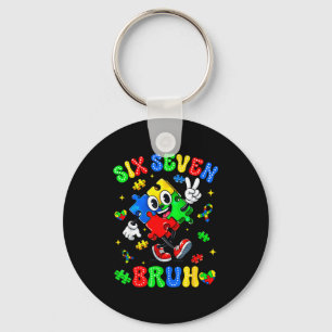 Llavero Conciencia sobre el autismo 67 seis siete bruh chi