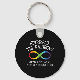 Llavero Conciencia sobre el autismo abraza el arco iris co