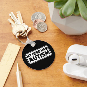 Llavero Conciencia sobre el autismo, mi héroe tiene autism