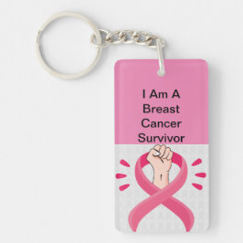 Llavero Conciencia sobre el cáncer de mama Claves acrílica