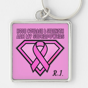 Llavero Conciencia sobre el cáncer de mama Diamante Logo R