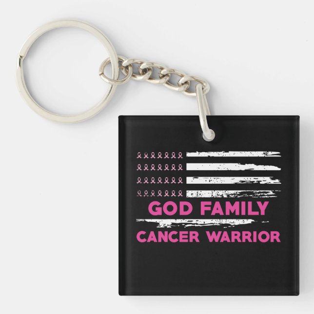 Llavero conciencia sobre el cáncer de mama en familias de  (Frente)