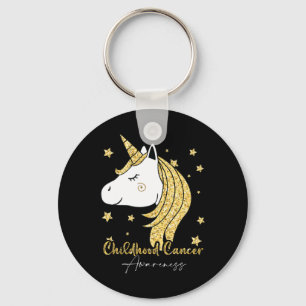 Llavero Conciencia sobre el cáncer infantil Unicorn Ribbon