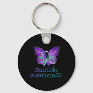 Llavero Conciencia sobre el suicidio Semicolon de mariposa