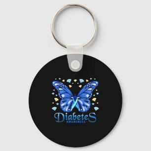 Llavero Conciencia sobre la diabetes mariposa Soporte de c