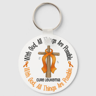 Llavero Conciencia sobre la leucemia con la CRUZ DIOS