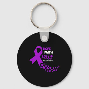 Llavero Conciencia Tee Hope Faith Love Fibromialgia Awar