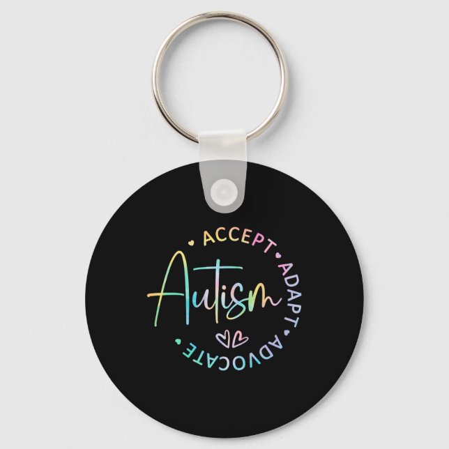 Llavero Concienciación sobre autismo aceptar a la defensor (Anverso)