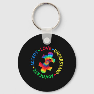 Llavero Concienciación sobre autismo aceptar a la defensor