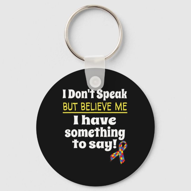 Llavero Concienciación sobre autismo Conciencia no verbal  (Anverso)