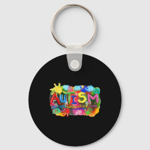 Llavero Concienciación sobre el autismo de pincel Acepta C