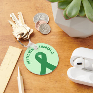 Llavero Concienciación sobre la salud mental Cinta verde