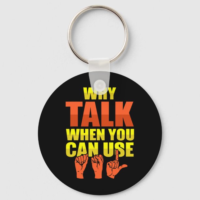 Llavero Concienciación sobre la sordera en el lenguaje de  (Anverso)