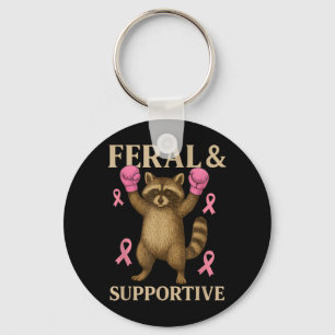 Llavero Concientización sobre el cáncer de mama Feral y di