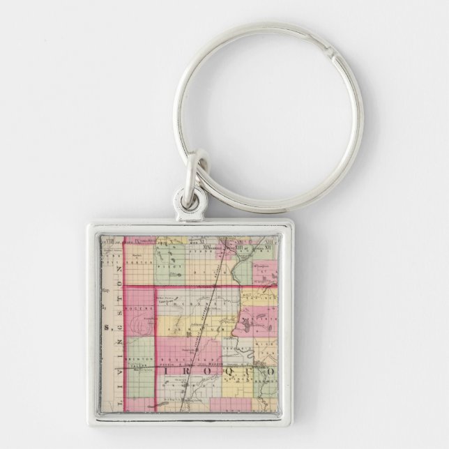 Llavero Condados de Kankakee, Iroquois, Ford (Frente)