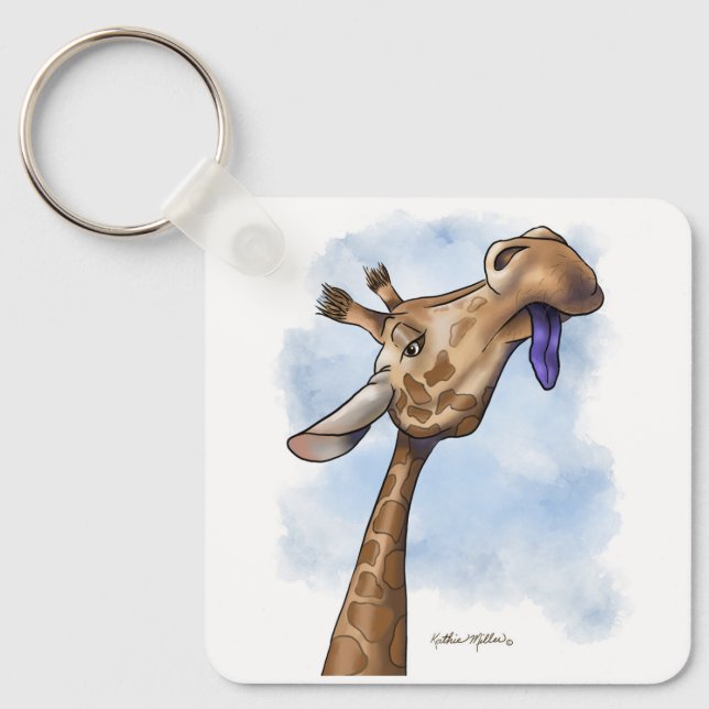 Llavero Condescending Giraffe Cartoon (Anverso)