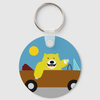 Llavero Conducción de oso amarillo