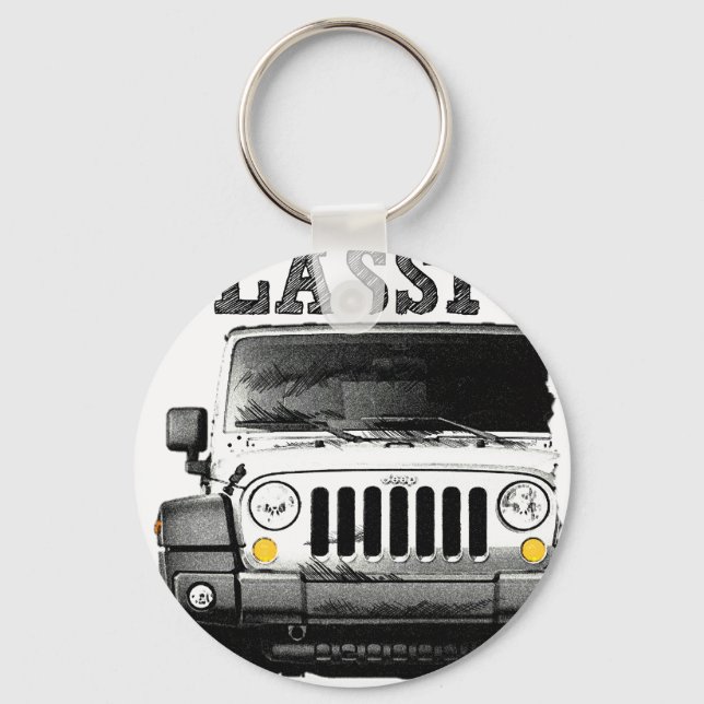 Llavero conducir el jeep clásico (Anverso)