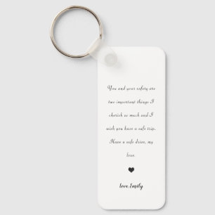 Llavero conducir seguro lindo corazón amor detrás del co