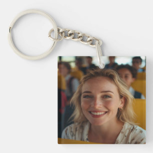 Llavero Conductor de Autobús Escolar Foto Personalizar