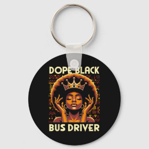 Llavero Conductor de autobús negro de drogas afroamericano
