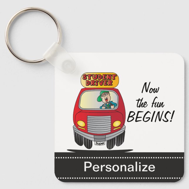 Llavero Conductor de estudiantes Personalizado de Silly (Anverso)