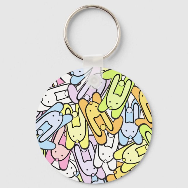 Llavero conejillos de colores (Anverso)