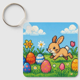 Llavero Conejito de Pascua lindo de 8 bits