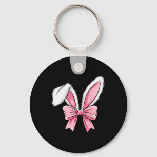 Llavero Conejito de Pascua oreja Coquette rosa Bow Gir Día
