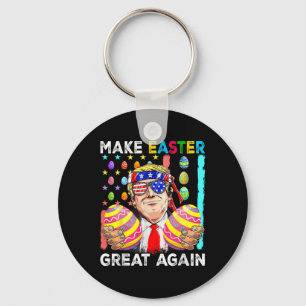 Llavero Conejito divertido Trump Haz que la Pascua sea gen
