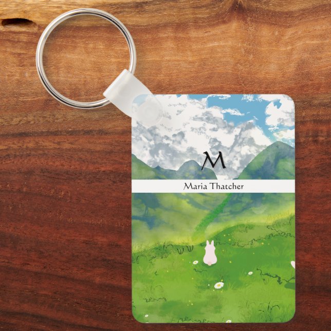 Llavero Conejito lindo en Mountain View Personalizar (Anverso)