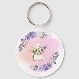 Llavero Conejito y flores