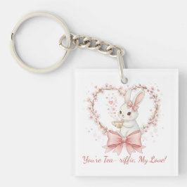Llavero Conejo Adorable de Acuarela - Texto Personalizable
