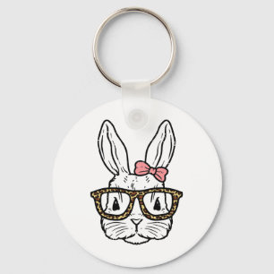 Llavero Conejo Bunny con gafas de leopardo chica de Pascua