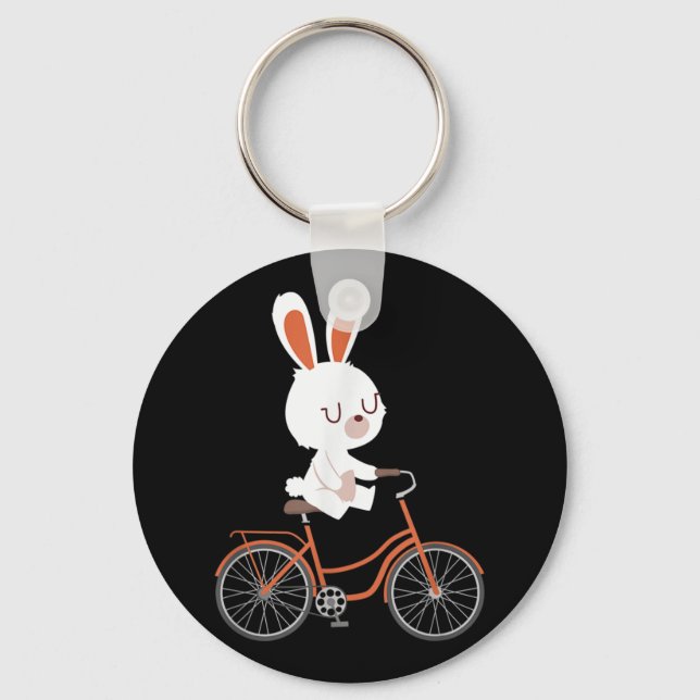 Llavero Conejo Cute En Bicicleta Conejo Ciclismo Bunny (Anverso)