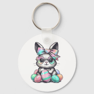 Llavero Conejo Cute Face Tie Dye Gles Huevos Bunny Easter 