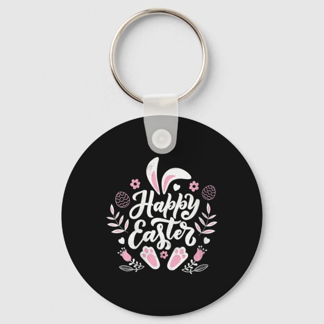 Llavero Conejo Cute Happy Easter (Anverso)