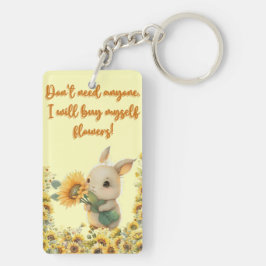 Llavero Conejo Cute Holding Sunflower | Keychain acrílico