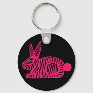 Llavero Conejo de cebra rosa