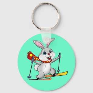 Llavero Conejo de esquí - Funny y Personalizado lindo