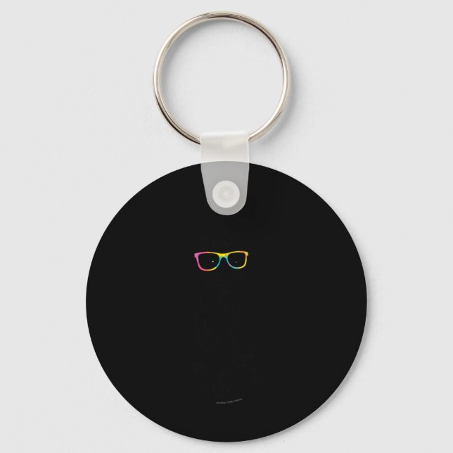 Llavero Conejo de gafas de centeno de hipster con mango su (Anverso)