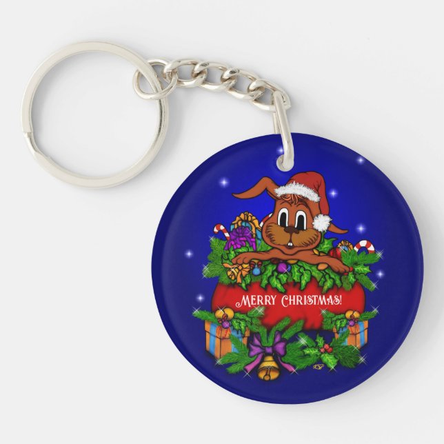 Llavero Conejo de navidades (Frente)