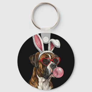 Llavero Conejo de Pascua boxer amante de los perros