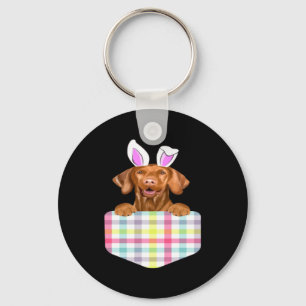 Llavero Conejo de Pascua de Vizsla a Cuadros de Pascua