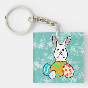 Llavero Conejo de Pascua en huevos de Pascua